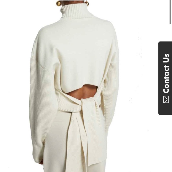 NEW Jonathan Simkhai Eleanor Tie Back Sweater M - Picture 2 of 5